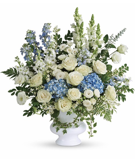 Blue & White Funeral Flowers Connecticut